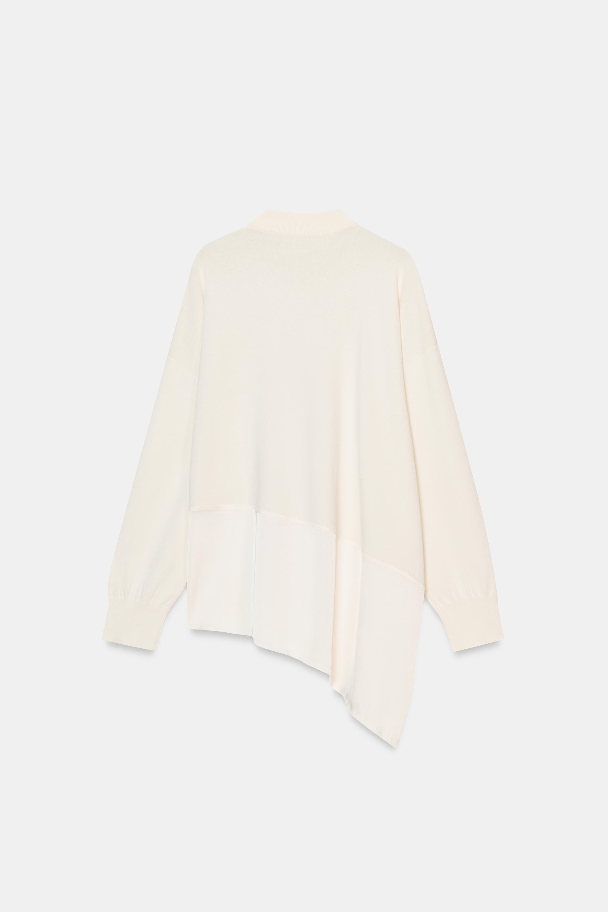 ASYMMETRIC COMBINATION KNIT JUMPER